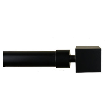 1" Wright Adjustable Curtain Rod, 28"-48", Black