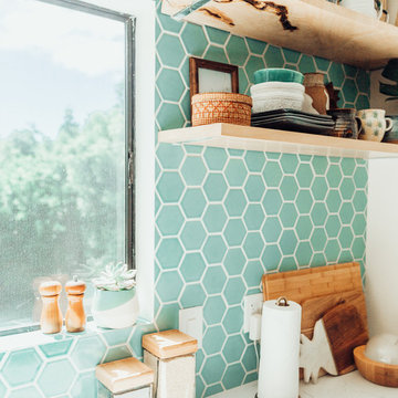 Airy Aqua Kitchen Backsplash