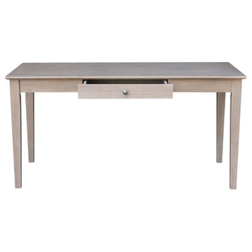Writing Desk With Drawer, Washed Gray Taupe