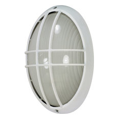 1 Light - 13" Large Oval Cage Bulk Head - Die Cast Bulk Head