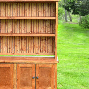 Rustic Wood Buffet Sideboard Hutch