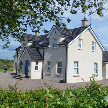 front (west-facing) and side (south-facing) elevations