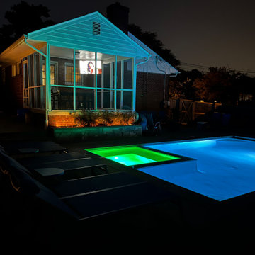 Pool, Basketball Court, and Retaining Wall in Silver Spring, MD