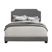 PRI Clipped Corner Upholstered Queen Bed, Stone Gray