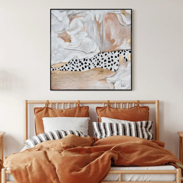Modern abstract framed art on canvas with textured details "Style"