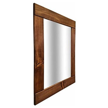 Red Oak Natural Rustic Style Vanity Mirror , 60"x30"