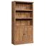 Sauder Misc Storage 3-Shelf 2-Door Tall Wood Bookcase in Sindoori Mango