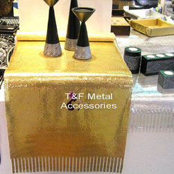 Aluminum metal fabric table runner - Table Runners