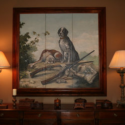 RL Goins Hound Scene Television Concealment Screen - Media Storage