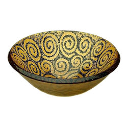 Mark Ditzler - Glass Bathroom Sink | Amber Spiral - Bathroom Sinks
