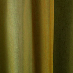 Linen Sheer Vertical Stripe Drapery in Spring - Drapery Fabric