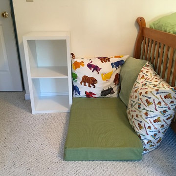 Bookshelf helps create a "nook"