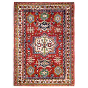 Hospet, One-of-a-Kind Hand-Knotted Area Rug Red, 5'10"x8'2"