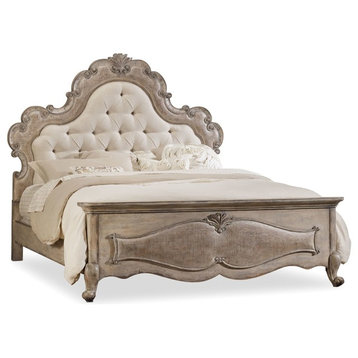 Hooker Furniture 5450-90866 King Hardwood Panel Bed Frame - Antique Linen