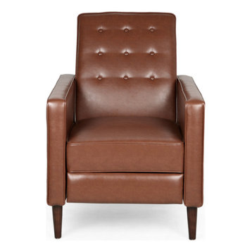 modern brown leather recliner chair