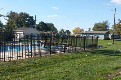 Photo of a mid-sized backyard landscaping in Indianapolis.