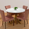 Haskell 5-piece Dining Set With 48" Marble Top Dining Table And 4 Blush Chairs