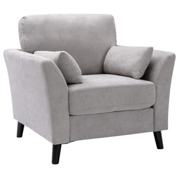 Damian Woven Fabric Chair, Light Gray