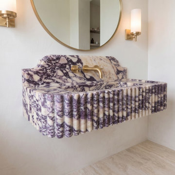 Bespoke Calacatta Viola Floating Marble Sinks | Luxury Bathroom Vanity