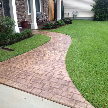 Stamped & stained walkway and porch