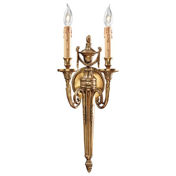 Metropolitan 2 Light Wall Sconce, Stained Gold