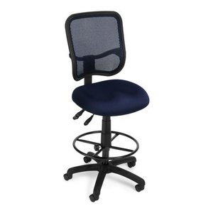 OFM Posture Task Drafting Office Chair with Arms and Drafting Kit in Navy
