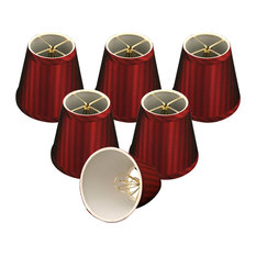 Burgundy Modified Bell Chandelier Lampshade, 3"x5"x4.5", Set of 6
