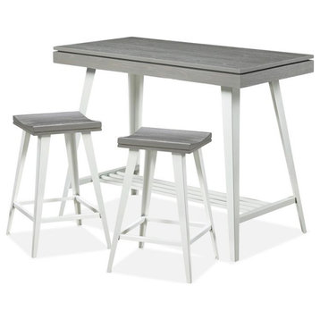 Furniture of America Melba Wood 3-Piece Counter Height Table Set in Gray