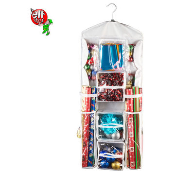 Wrapping Paper Storage Organizer Dual-Sided Hanging Wrap Station for 30" Rolls