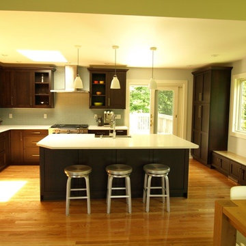 Transitional Kitchen with Working Island