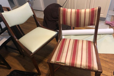 Upholstery of six chairs for a client