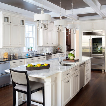 Sophisticated traditional "tuxedo" kitchen
