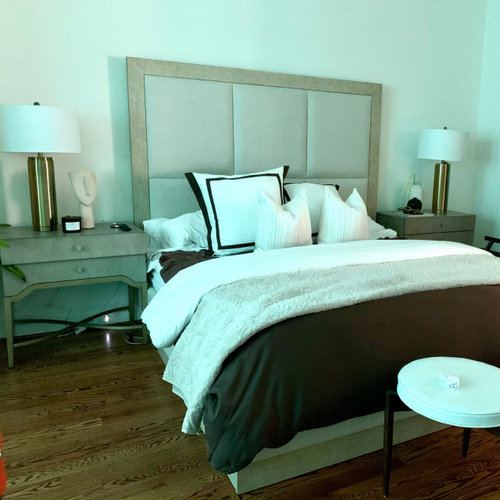 mirrors behind nightstand