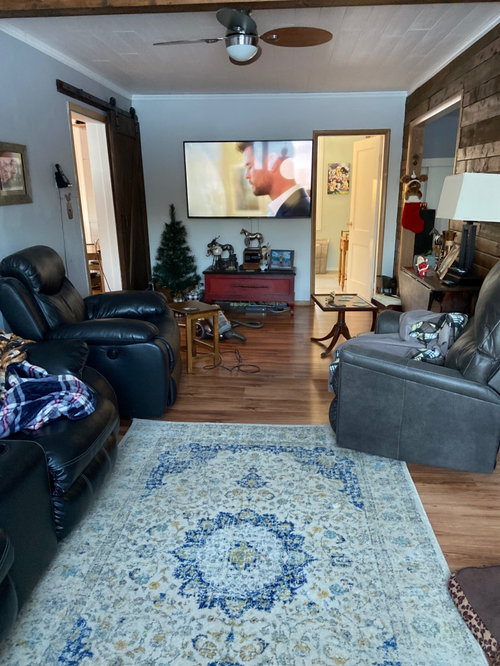 Narrow living room furniture placement