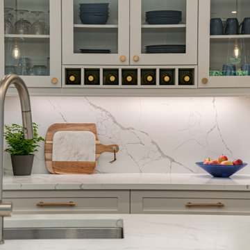 Warm White Shaker with Brushed Gold Accent