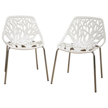 Birch Sapling White Plastic Accent / Dining Chair