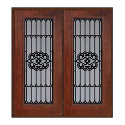 Prehung Front Double Door 80 Fiberglass Tivoli Full Lite GBG Glass - Front Doors