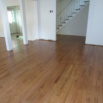 Nesconset - Rift & Quartered Red Oak installed / stained Golden Oak & Amberseal