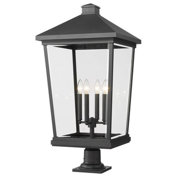 Z-Lite 568PHXXLR-533PM Beacon 4 Light 33" Tall Outdoor Pier Mount - Black