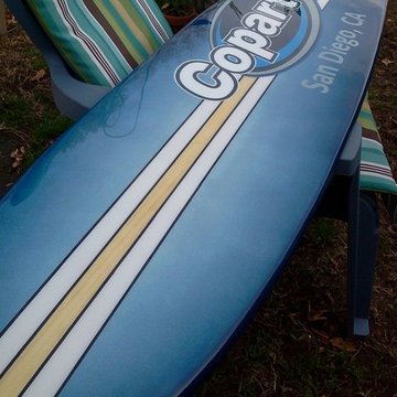 Surfboard wall decoration, company logo wall art