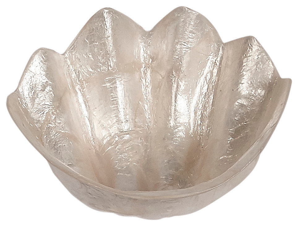 Capiz Shell Bowl, Clam Shape, 4