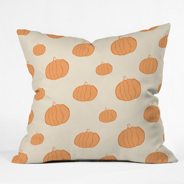 Allyson Johnson Pumpkins Throw Pillow, 18"x18"