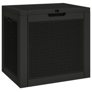 vidaXL Outdoor Storage Box Patio Furniture Storage Trunk Black Polypropylene
