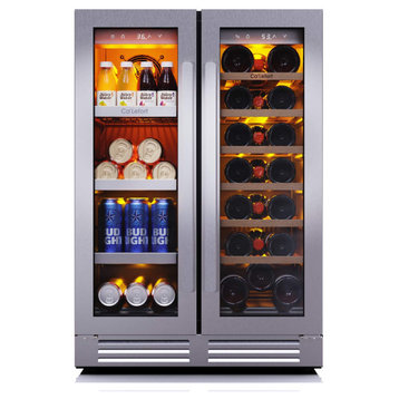 Ca'Lefort 24" Wine Beverage Cooler French Door Dual Zone Refrigerator