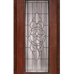 Entry Single Door 80 Fiberglass Brazos Full Lite Glass - Front Doors