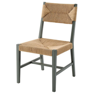 Side Dining Chair, Gray Natural, Wood, Modern, Cafe Bistro Hospitality