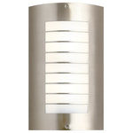 Kichler Lighting - Kichler Lighting 6048NI Newport - Two Light Outdoor Large Wall Mount - This 2 light Brushed Nickel Newport Wall Sconce uses simple shapes to create an ultramodern outdoor fixture for your contemporary home.* Number of Bulbs: 2*Wattage: 30W* BulbType: CFL* Bulb Included: No