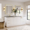 Quinn Bathroom Vanity, Double Sink, 84", White, Freestanding