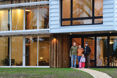 Inspiration for a contemporary exterior home remodel in Portland