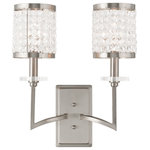 Livex Lighting - Grammercy Wall Sconce, Brushed Nickel - Crystal strands strung in a decrotive shade design define this classically glamorous wall sconce in which the bulbs are completely shaded, allowing the light to shine through the K9 crystal for a warm, intimate lighting feel.